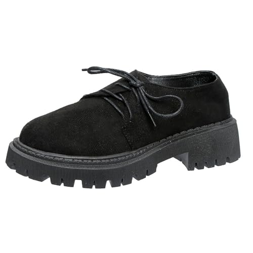 Damenschuhe, Plattform, Schnürsenkel, runde Spitze, Slipper, flach, rutschfeste Sohle, elegant, leicht, bequem, B le Noir, 42 EU Damenschuhe, Plattform, Schnürsenkel, runde Spitze, Slipper, flach, rutschfeste Sohle, elegant, leicht, bequem, B le Noir, 42 EU von Generic