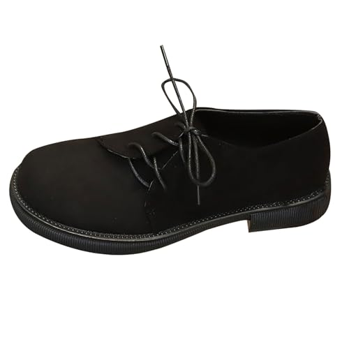 Damenschuhe, Plattform, Schnürsenkel, runde Spitze, Slipper, flach, rutschfeste Sohle, elegant, leicht, bequem, In Schwarz, 38 EU Damenschuhe, Plattform, Schnürsenkel, runde Spitze, Slipper, flach, rutschfeste Sohle, elegant, leicht, bequem, In Schwarz, 38 EU von Generic