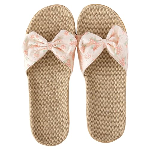Damenschuhe, flach, mit offenem Zehenbereich, Schleife, Sandalen, Strand- und Duschpantoffeln, Sommer, Slip-On Hausschuhe für Pool, Badezimmer, rutschfest, bequem, 1 x Hellrosa, 35 EU Damenschuhe, flach, mit offenem Zehenbereich, Schleife, Sandalen, Strand- und Duschpantoffeln, Sommer, Slip-On Hausschuhe für Pool, Badezimmer, rutschfest, bequem, 1 x Hellrosa, 35 EU von Generic