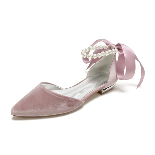 Damenschuhe Bridal Flacher Hochzeit Pointed Toe Abendparty Elegante Formelle Brautschuhe1.5Cm,Rosa,41 EU Damenschuhe Bridal Flacher Hochzeit Pointed Toe Abendparty Elegante Formelle Brautschuhe1.5Cm,Rosa,41 EU von Generic