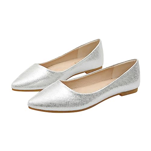 Damenschuhe Elegant Und Bequem Silber Sommerschuhe Damen Brautschuhe Flach Weiß Bequem Outdoor Schuhe Ballerinas Schuhe MäDchen Gold OrthopäDische Schuhe Prinzessin Schuhe Leicht Laufschuhe von Generic