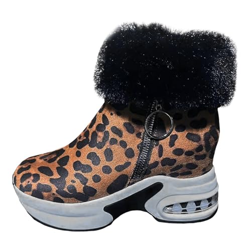 Damenschuhe Plus kurze Fleece-Stiefel Modische Innenhöhe erhöhende Damen-Stiefel in Nude (Brown, 39) von Generic