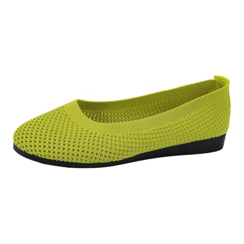 Damenschuhe Spitze Zehenpartie Barfußschuhe Mesh Stoff Plateau Loafer geschlossen Memory 𝗙oam Mokassin Atmungsaktivität Freizeitschuhe Sommermode Schwarz Outdoor Schuhe (Green, 43) von Generic