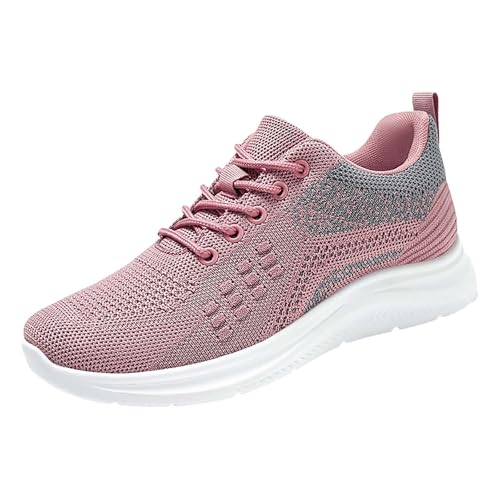 Damenschuheturnschuhe Mit Gewölbeunterstützung Schnürschuhe Breite Füße Mesh Laufschuhe Weichen Sohlen Walkingschuhe rutschfeste Freizeitschuhe Fitnessstudio Outdoor von Generic