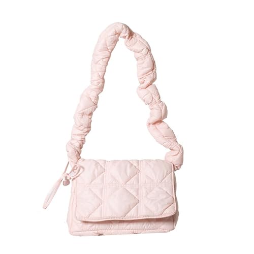 Damentasche, Messenger-Tasche, plissierte Federtasche, einzelne Schulter-Crossbody-Handtasche, Unterarmtasche(Color:Pink) von Generic