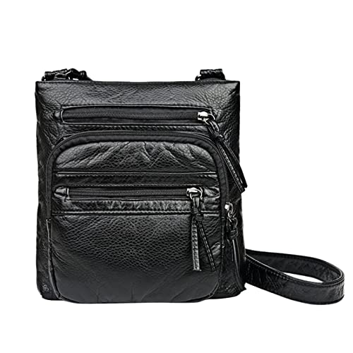 Damentasche, modische Umhängetasche, waschbare -Umhängetasche, lässige Einkaufstasche, quadratisch Business Taschen Herren Schwarz (Black, One Size) von Generic