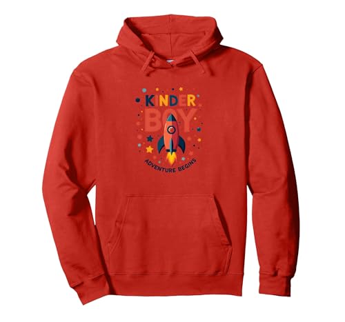 Das Abenteuer Kinder Boy beginnt mit der kosmischen Raketenreise Pullover Hoodie, Unisex für Erwachsene, Rot, XXL von Generic