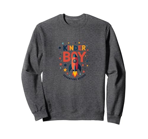 Das Abenteuer Kinder Boy beginnt mit der kosmischen Raketenreise Sweatshirt, Unisex für Erwachsene, Anthrazit Meliert, L von Generic