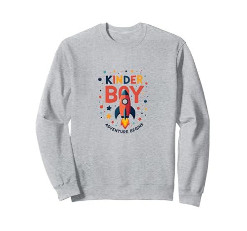 Das Abenteuer Kinder Boy beginnt mit der kosmischen Raketenreise Sweatshirt, Unisex für Erwachsene, Grau Meliert, S von Generic