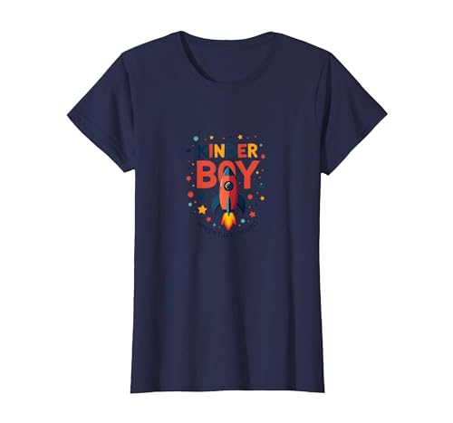Das Abenteuer Kinder Boy beginnt mit der kosmischen Raketenreise T-Shirt, Damen, Marineblau, XS Das Abenteuer Kinder Boy beginnt mit der kosmischen Raketenreise T-Shirt, Damen, Marineblau, XS von Generic