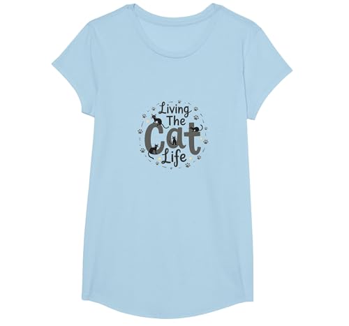 Das Katzenleben Leben: Skurriler Tierliebhaber T-Shirt, Girls, Himmelblau, XS Das Katzenleben Leben: Skurriler Tierliebhaber T-Shirt, Girls, Himmelblau, XS von Generic