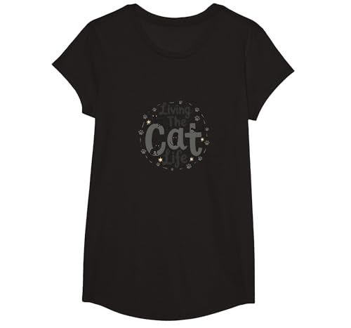Das Katzenleben Leben: Skurriler Tierliebhaber T-Shirt, Girls, Schwarz, XS von Generic