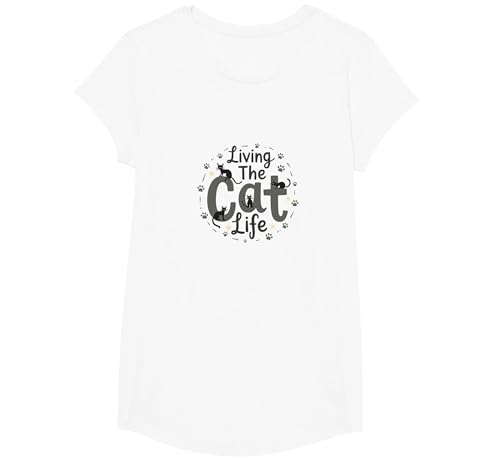 Das Katzenleben Leben: Skurriler Tierliebhaber T-Shirt, Girls, Weiß, XS Das Katzenleben Leben: Skurriler Tierliebhaber T-Shirt, Girls, Weiß, XS von Generic