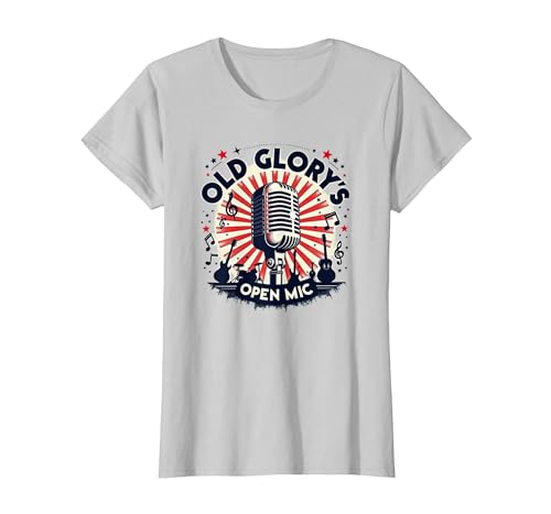 Das Open Mic von Old Glory T-Shirt, Damen, Silber, XL Das Open Mic von Old Glory T-Shirt, Damen, Silber, XL von Generic