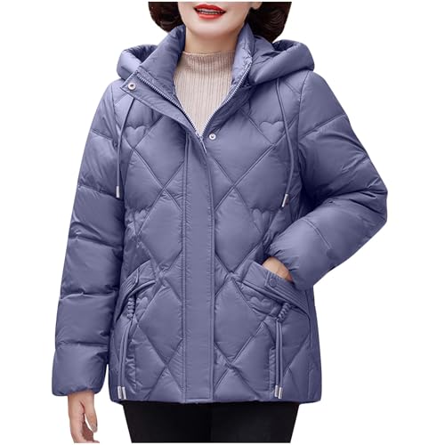 Daunenjacke Für Damen Mit Reißverschluss 2024 Winter Skijacke Lockere Passform Frauen Winterparka Elegance Einfarbig Puffermäntel Verdickt Warme Winterjacke Elegant Festlich Jacken von Generic