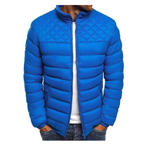 Daunenjacke Herren Winterjacke Leichte Puffer Jacke Wärmer mit Stehkragen Wintermantel Business Sport Langarm Winterparka Große Größen Männer Hybrid Jacke Steppjacke Blau M von Generic