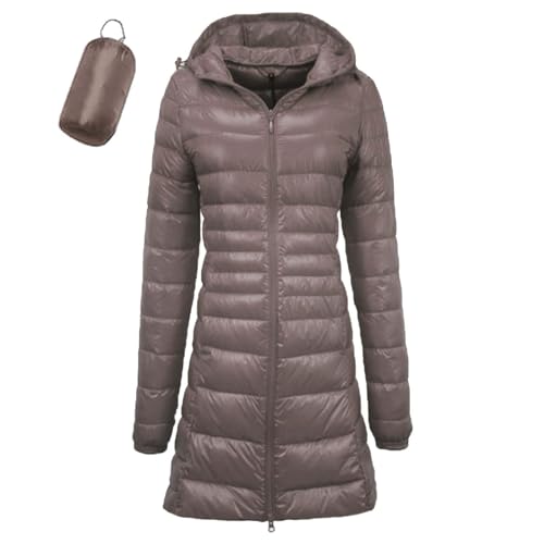 Daunenmantel Damen Lang Leichte Daunenjacke Damen Leicht Packbar Puffer Jacke Steppjacke Damen Übergangsjacke Federleichte Dünne Puffer Mantel Leichter Steppmantel Down Jacket von Generic