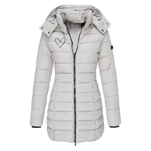 Daunenmantel Damen Mit Kapuze Winterjacke Damen Warm Gefüttert Steppjacke Damen Outdoor Wintermantel Damen Lang Daunenjacke Zipper Mantel Damen Winter Puffer Skijacke Dicke Steppmantel Blitzangebote von Generic
