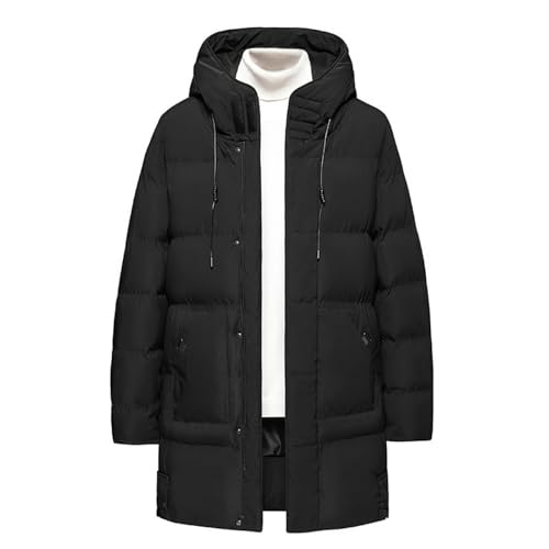 Daunenmantel Herren Winter Lange Steppmantel mit Kapuze Warm Wintermantel Winterparka Herren Wintermantel Daunen Jacke Puffermantel Lang Gefüttert Winterjacke College Jacke Fliegerjacke Fit von Generic