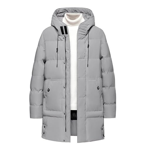 Daunenmantel Herren Winter Lange Steppmantel mit Kapuze Warm Wintermantel Winterparka Herren Wintermantel Daunen Jacke Puffermantel Lang Gefüttert Winterjacke College Jacke Fliegerjacke Fit von Generic