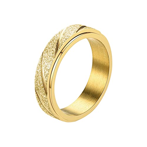 Dekompressionsring für Erwachsene, einfache Farbe, mattierte Ringe, Witweenringe für Frauen, gold, 11 von Generic