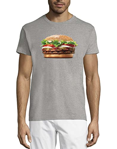 Delicious Double Burger Foot Graphic Herren T-Shirt aus Baumwolle mit Rundhalsausschnitt Grau Large von Generic