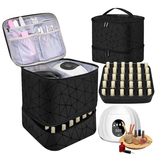 Der Nagelset Organizer fasst 30 Flaschen, Nagellack Organizer 390 g, Nagelutensilien Organizer Reiseorganizer für tragbare Reisennägel, sc schwarz, Refer to description, Uni von Generic