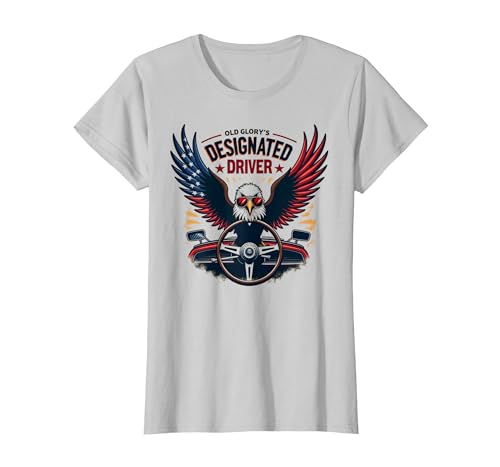 Der designierte Fahrer von Old Glory T-Shirt, Damen, Silber, L Der designierte Fahrer von Old Glory T-Shirt, Damen, Silber, L von Generic