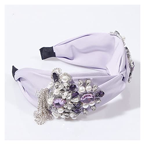 Design Böhmen Tuch Haar Hoop Mädchen Bogen Verbreitert Stirnband Perle Strass Haarbänder Für Frauen Kristall Quaste Gelb Headwear von Generic