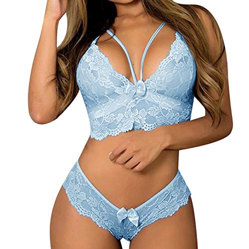 Dessous Damen-Sets Damen-BH-Sets Spitzen-BH und High Waist Panties Straps-Dessous-Sets Erotische Dessous Pyjamas Sexy Dessous Erotische Dessous Straps-Dessous V-Neck Dessous-Sets von Generic