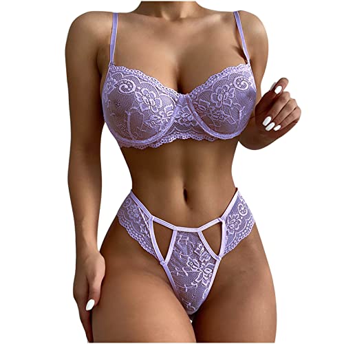 Dessous Frauen Sexy Unterwäsche Frauen Dessous Frauen Sexy Sets RäUmungsverkauf Damen Hollow Out Lace Solid Color Sexy Sling Pyjama Set Sexy Lingerie Set von Generic