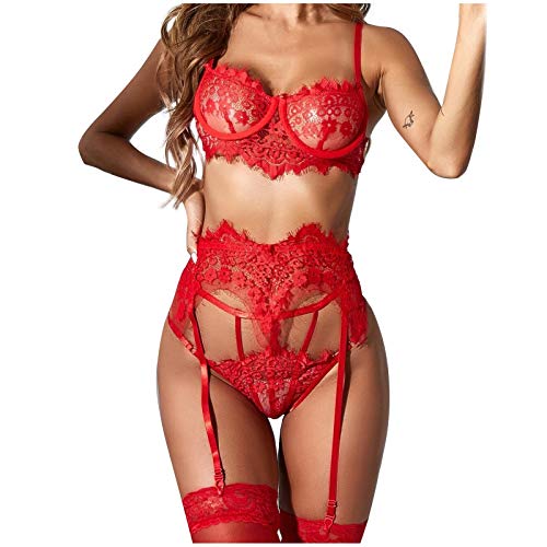 Dessous Set Weich Strapse Set BH Dessous Sets für Damen Und Slip Set Erotisch BH Und Höschens Set Ungefüttert Bralette Tops+Slips 2 Teiliges Frauen BH Und Slip Tiefer von Generic