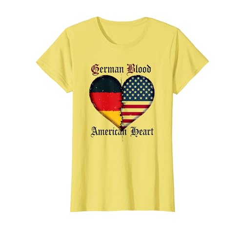 Deutsches Blut Amerikanisches Herz: Deutsche für Männer Erbe T-Shirt, Damen, Gelb, XS Deutsches Blut Amerikanisches Herz: Deutsche für Männer Erbe T-Shirt, Damen, Gelb, XS von Generic