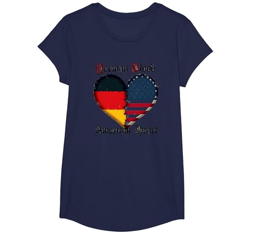 Deutsches Blut Amerikanisches Herz: Deutsche für Männer Erbe T-Shirt, Girls, Marineblau, XS Deutsches Blut Amerikanisches Herz: Deutsche für Männer Erbe T-Shirt, Girls, Marineblau, XS von Generic
