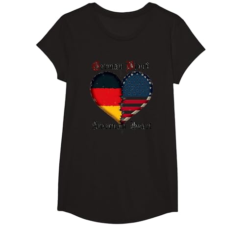 Deutsches Blut Amerikanisches Herz: Deutsche für Männer Erbe T-Shirt, Girls, Schwarz, XS Deutsches Blut Amerikanisches Herz: Deutsche für Männer Erbe T-Shirt, Girls, Schwarz, XS von Generic