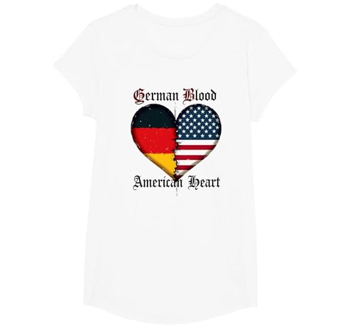 Deutsches Blut Amerikanisches Herz: Deutsche für Männer Erbe T-Shirt, Girls, Weiß, XS Deutsches Blut Amerikanisches Herz: Deutsche für Männer Erbe T-Shirt, Girls, Weiß, XS von Generic