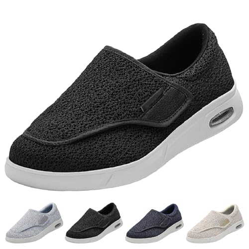 Diabetiker Hausschuhe Extra Weit Herren Damen Schuhe mit Verstellbare Rutschfeste Bequem Hausschuhe für Senioren Geschwollene Füße von Generic