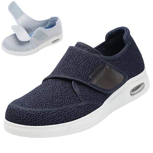 Diabetiker Hausschuhe Extra Weit Herren Damen Verstellbare Gesundheitsschuhe Rutschfeste Atmungsaktive Hausschuhe für Geschwollene Füße von Generic