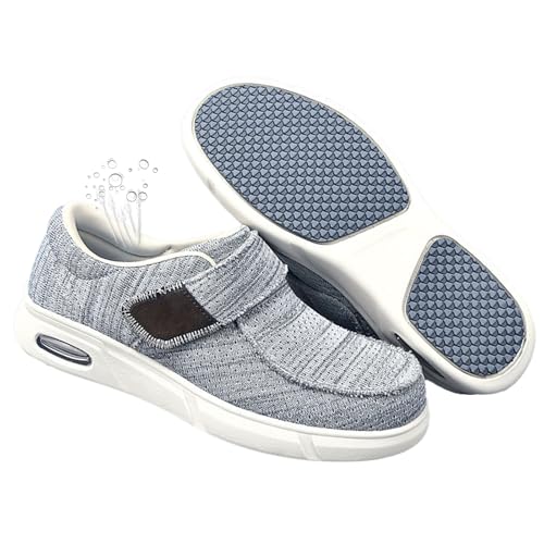 Diabetiker Hausschuhe Herren Damen Extra Weit Leichte Rutschfest Atmungsaktive Schuhe mit Verstellbare für Ödem Geschwollene Füße von Generic
