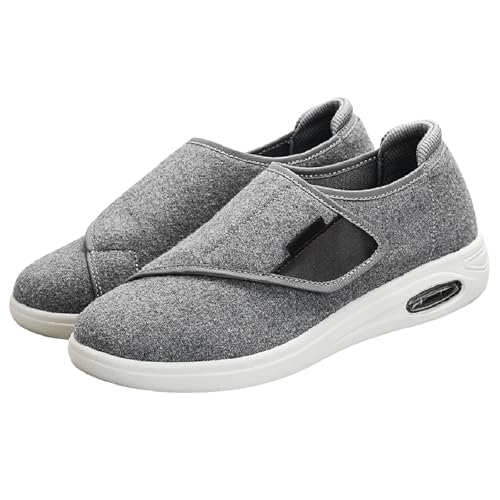 Diabetiker Herren Extra Weit Leichte Atmungsaktive Orthopädische Schuhe mit Verstellbare Damen Hausschuhe für Füße Ödeme Arthritis Senioren von Generic