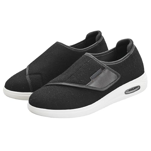 Diabetiker Herren Extra Weit Leichte Atmungsaktive Orthopädische Schuhe mit Verstellbare Damen Hausschuhe für Füße Ödeme Arthritis Senioren von Generic