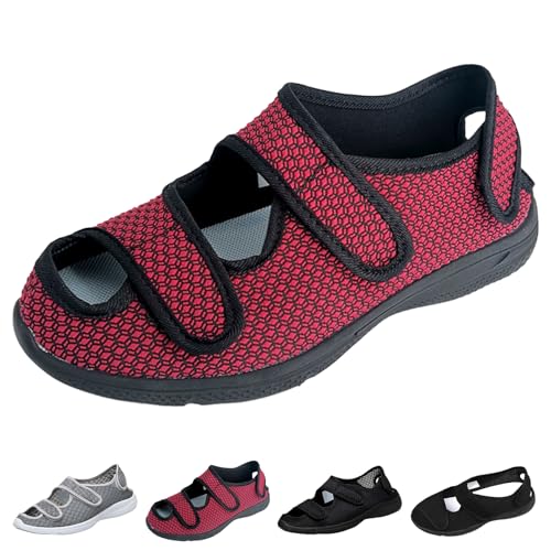 Diabetiker Orthopädische Damen Herren Extra Weit Sandalen Verstellbare Rutschfest Bequemer Hausschuhe für Ödeme Geschwollene Füße Senioren 42 Diabetiker Orthopädische Damen Herren Extra Weit Sandalen Verstellbare Rutschfest Bequemer Hausschuhe für Ödeme Geschwollene Füße Senioren 42 von Generic