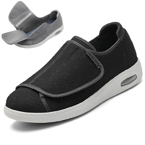 Diabetiker Schuhe Herren Damen Extra Weit Leichte Atmungsaktiv Rutschfest Orthopädische Schuhe mit Verstellbare für Geschwollene Füße Senioren von Generic