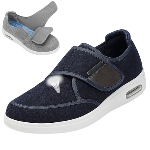 Diabetiker Schuhe Herren Weit Offene Verstellbare Leichte Rutschfest Atmungsaktiv Damen Orthopädische Hausschuhe für Geschwollen Breite Füße von Generic