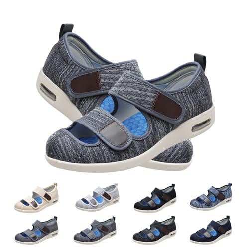 Diabetiker Schuhe für Damen Sandalen Herren Gesundheits Schuhe Verstellbare Verschluss Leichte Atmungsaktive Rutschhemmend Walking Schuhe 37 von Generic