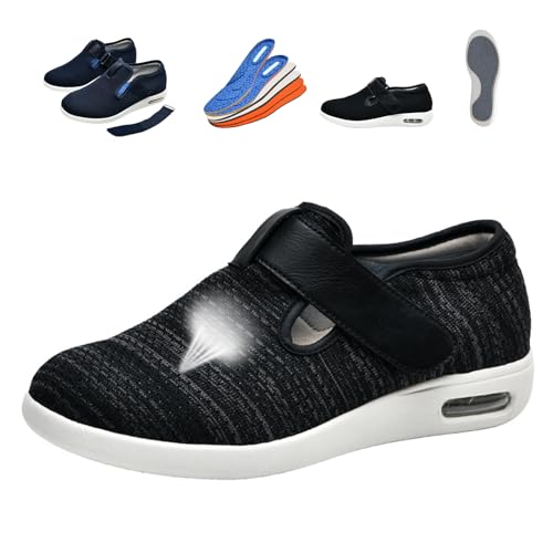 Diabetiker Schuhe für Herren Damen, Damen Mesh Atmungsaktiv Walking Sneakers Einfaches An-und Ausziehen, Extra Weit Gesundheitsschuhe EU 37(24cm/9.4in) von Generic