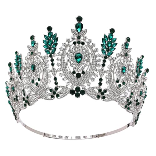 Diadem Braut Krone Festzug Miss Tiaras Kopfschmuck Braut Hochzeitskleid Haarschmuck Silber EN8 von Generic