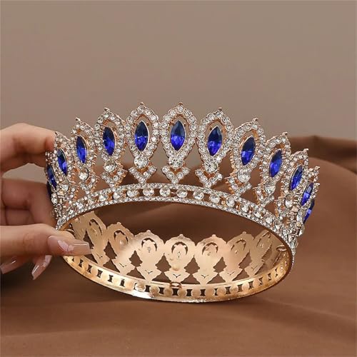 Diademe und Kronen für Damen, Strass, Abschlussball, rund, Kristall, Diadem Krone, Brautschmuck, Hochzeit, Schmuckzubehör von Generic