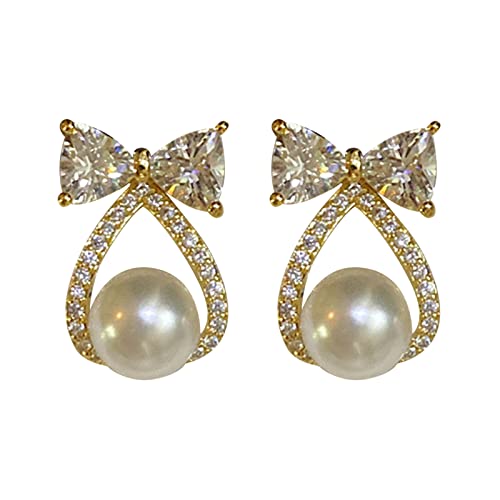 Diamant Ohrstecker Frauen Einfache Ohrringe Mode Temperament Ohrringe Creolen Ohrringe, gold, Einheitsgröße von Generic