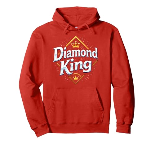 Diamond King Baseball Herren Royalty Sports Champion Pullover Hoodie, Unisex für Erwachsene, Rot, M von Generic